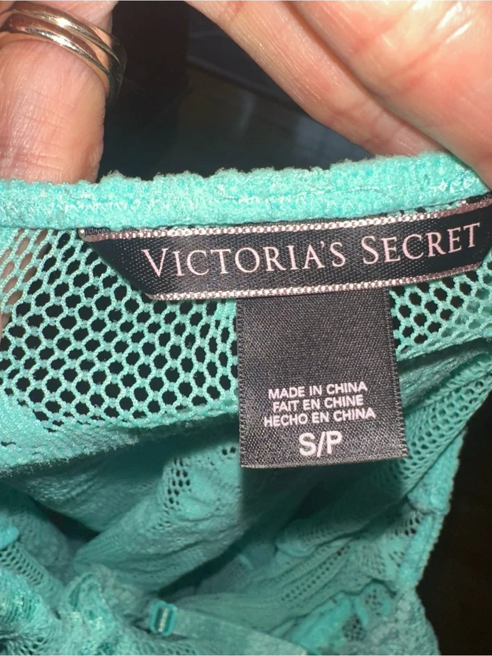 Victoria’s Secret Lace Halter Chemise Babydoll Aqua Open Back Lingerie S/P